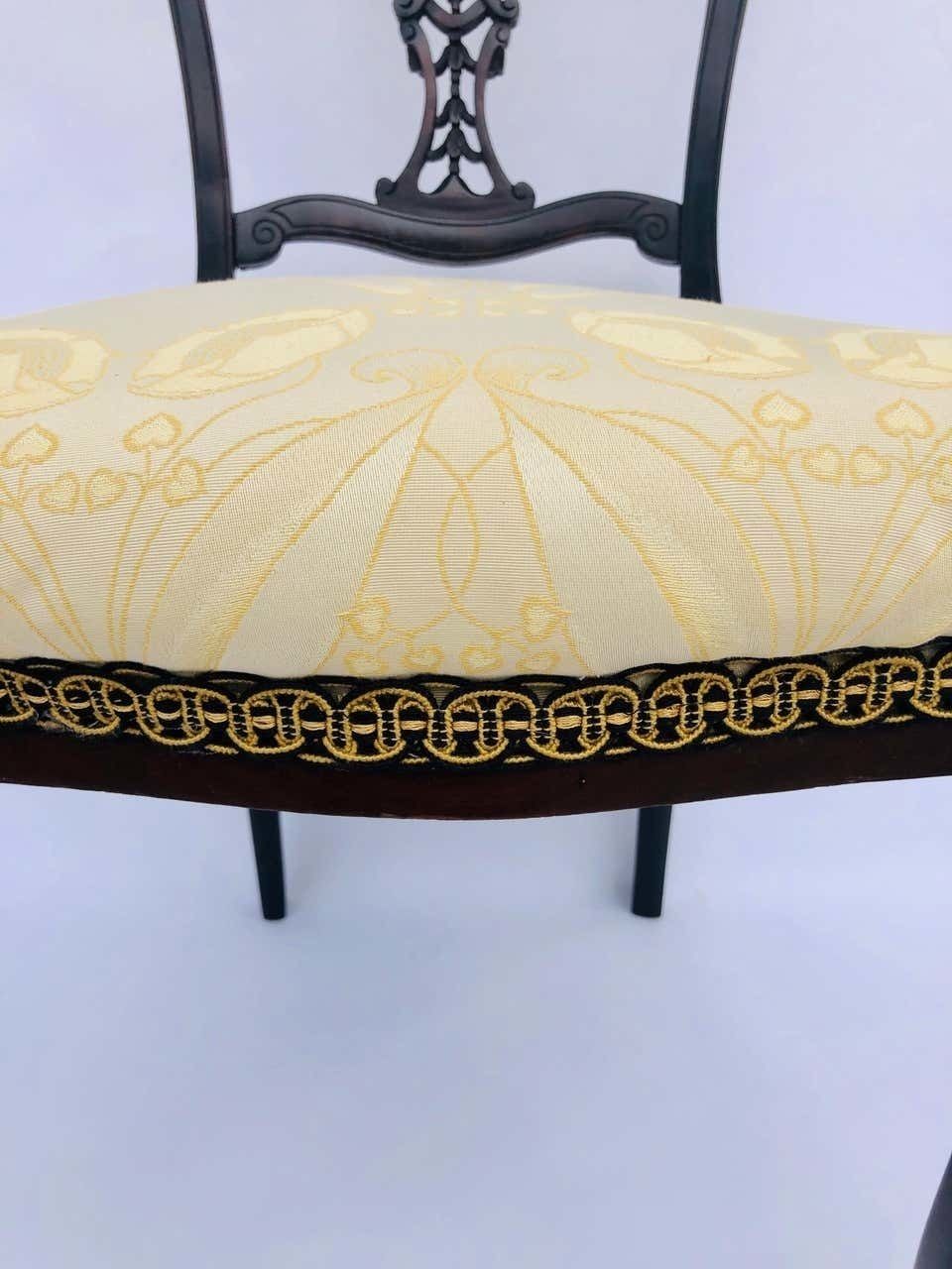 Quality Pair Of Antique Victorian Carved Ebonized Side/Desk Chairs photo buy
