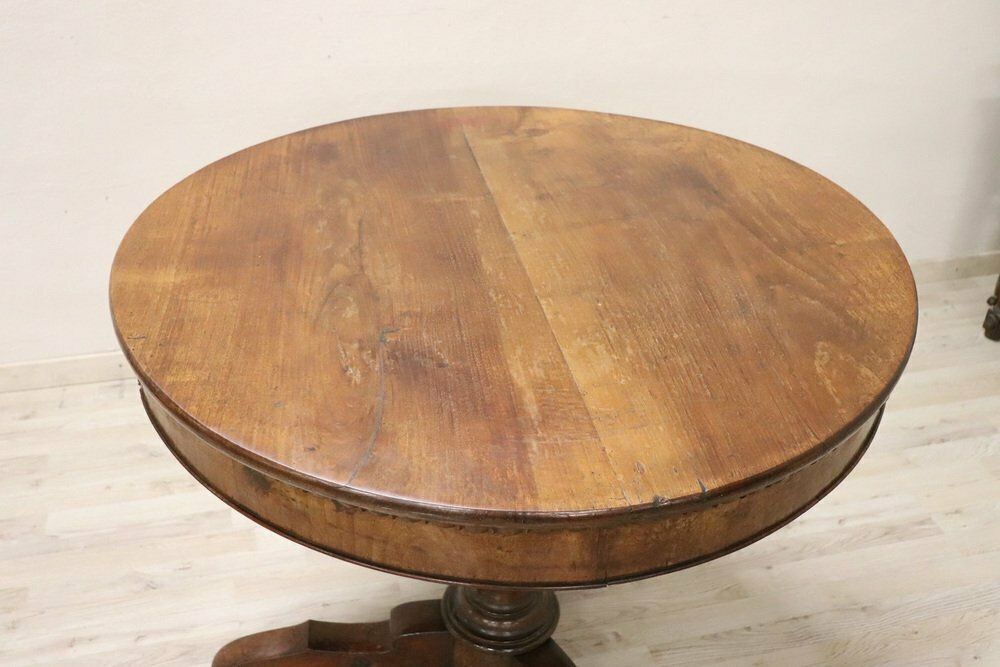 19th Century Walnut Round Center Table photo for sale