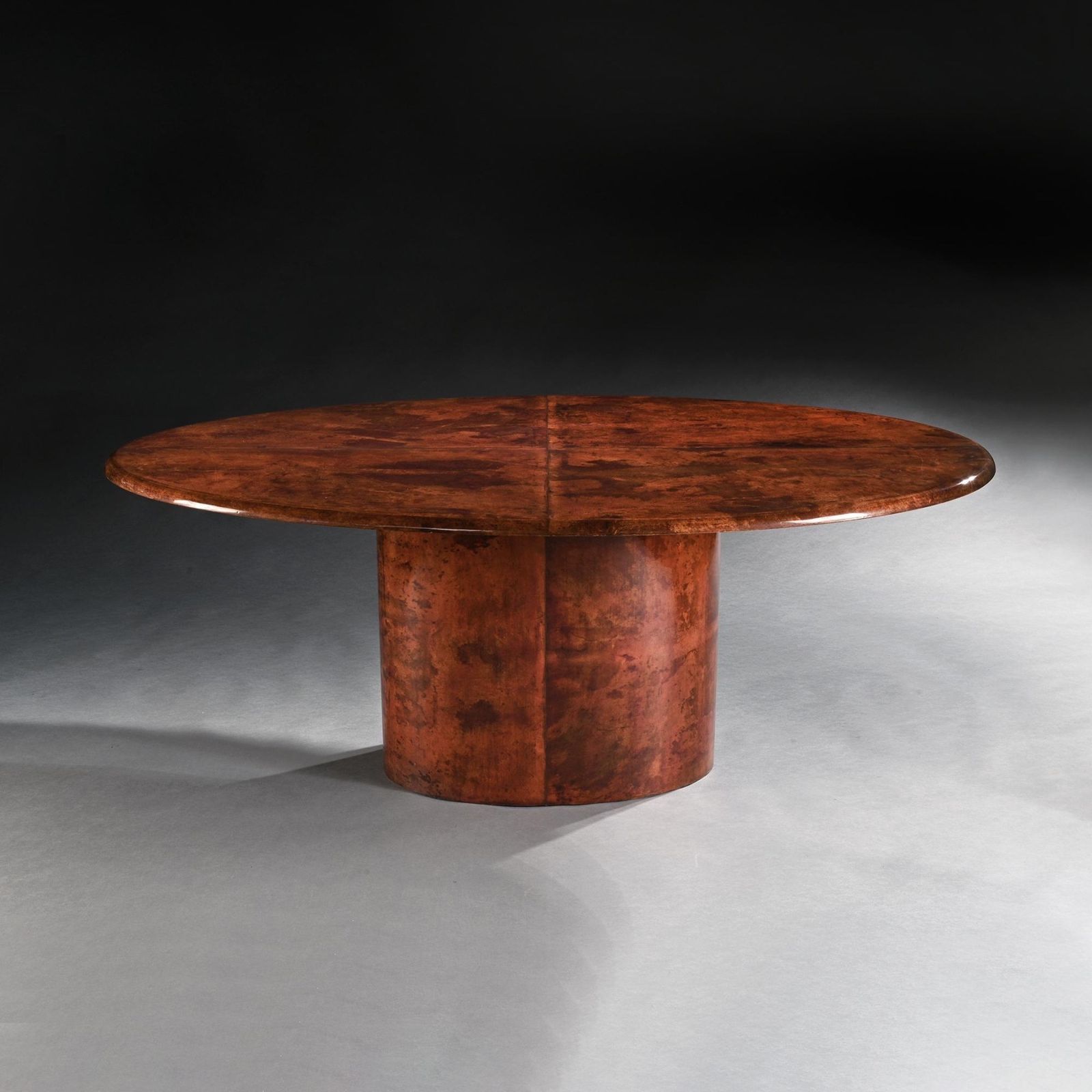 Aldo Tura Lacquered Goatskin Oval Dining Table Italian Mid 20th Century photo for sale