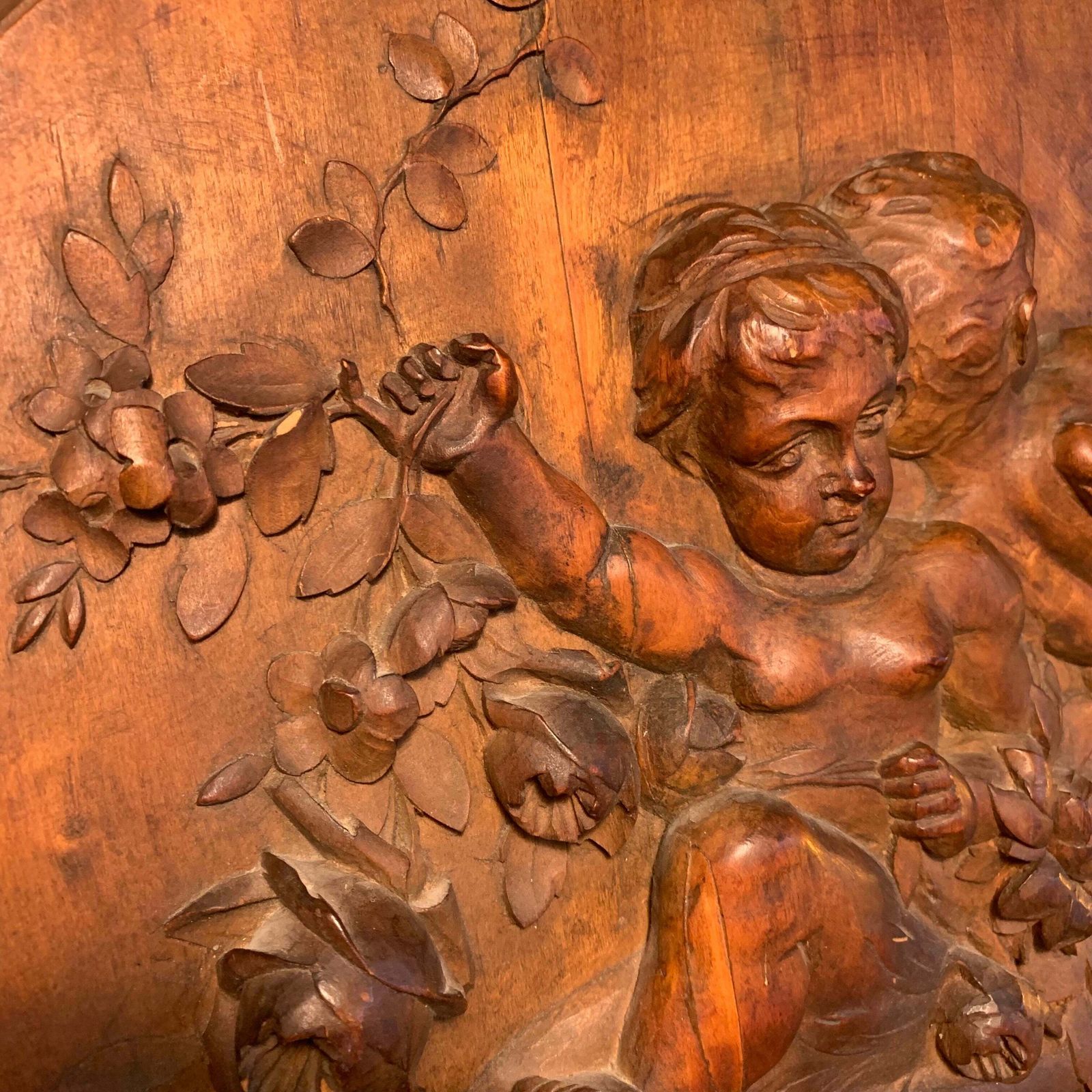 Carved Wooden Bas Relief, 1800s photo Art