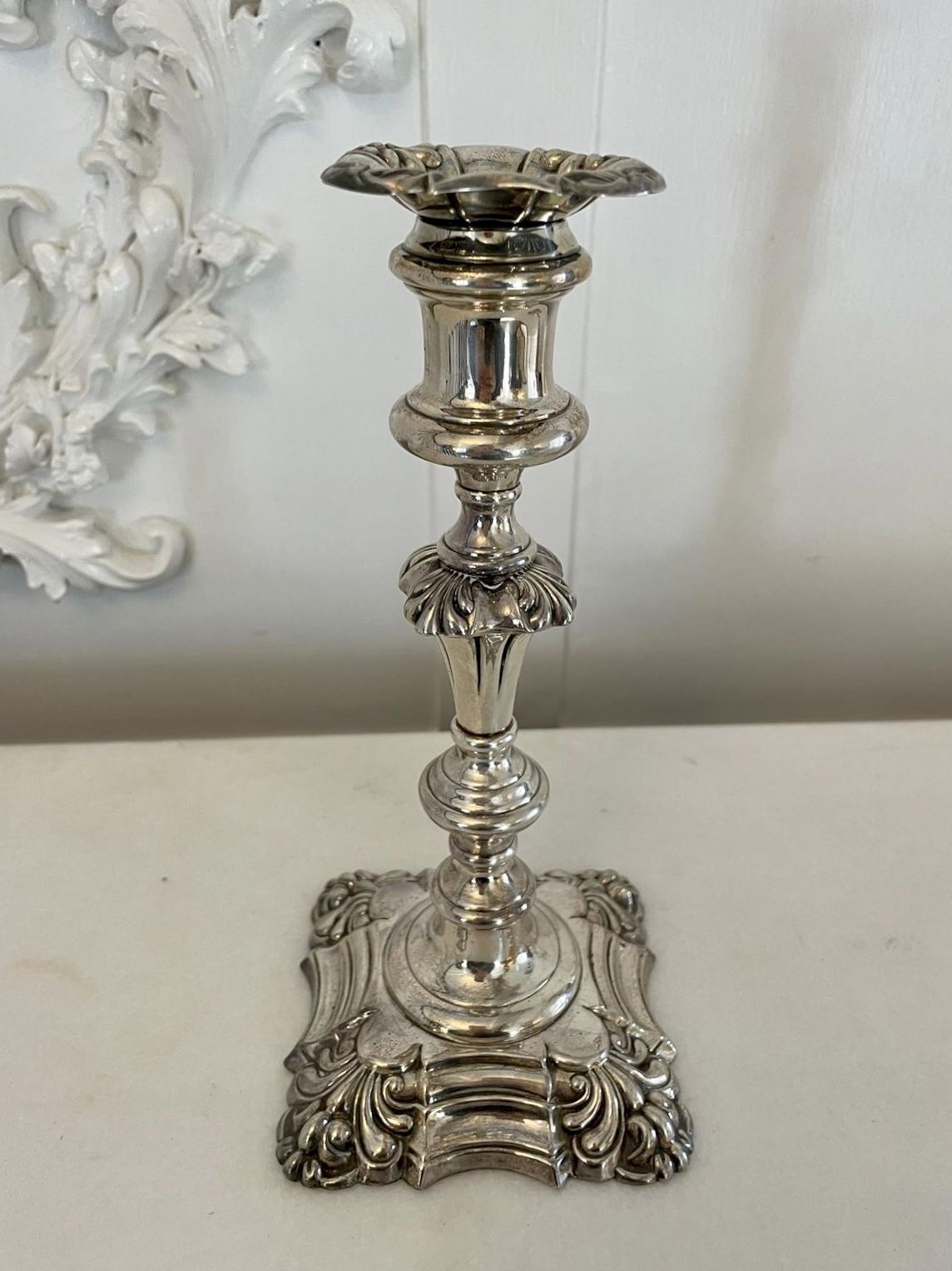 Unusual Pair Of Antique Quality Sheffield Plated Telescopic Candlesticks photo vinterior