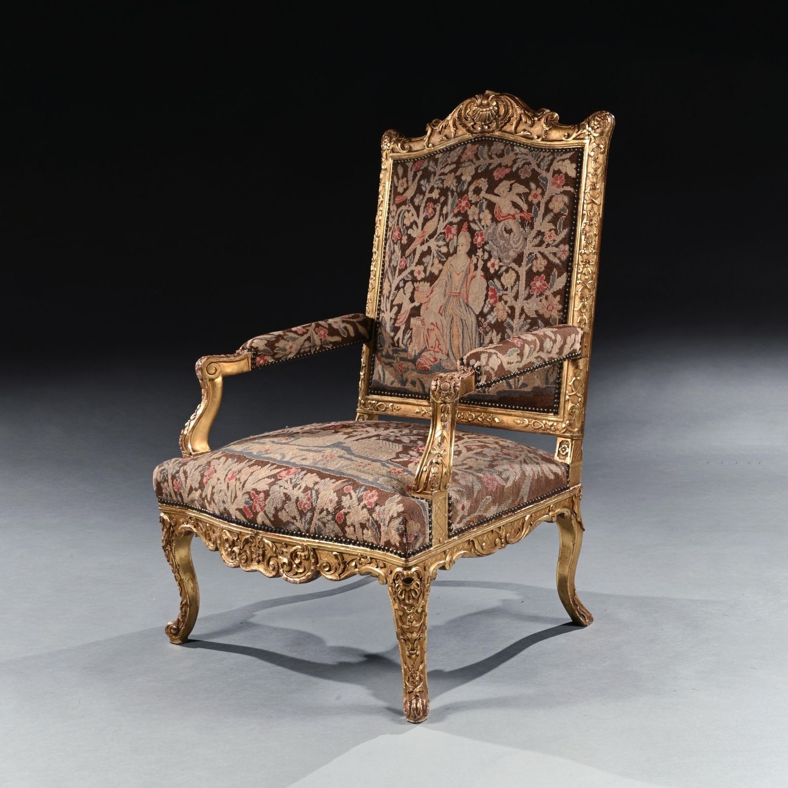 Fine 18th Century French Regency Period Giltwood Armchair photo furniture