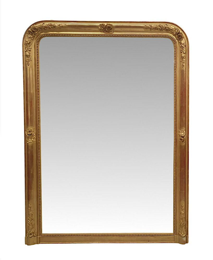 A Fabulous Near Pair Of 19th Century Giltwood Overmantle Mirrors photo for sale