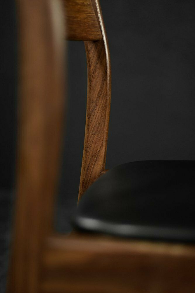 Mid Century Modern Scandinavische Eetkamerstoelen In Teak En Vinyl, Jaren 1960, Set Van 4 photo furniture
