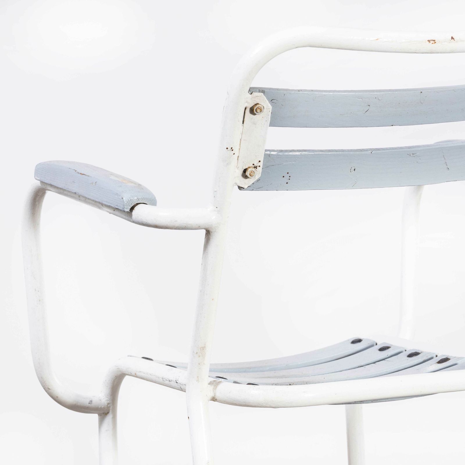 photo furniture 1950’s Set Of Six French Slatted Garden Armchairs
