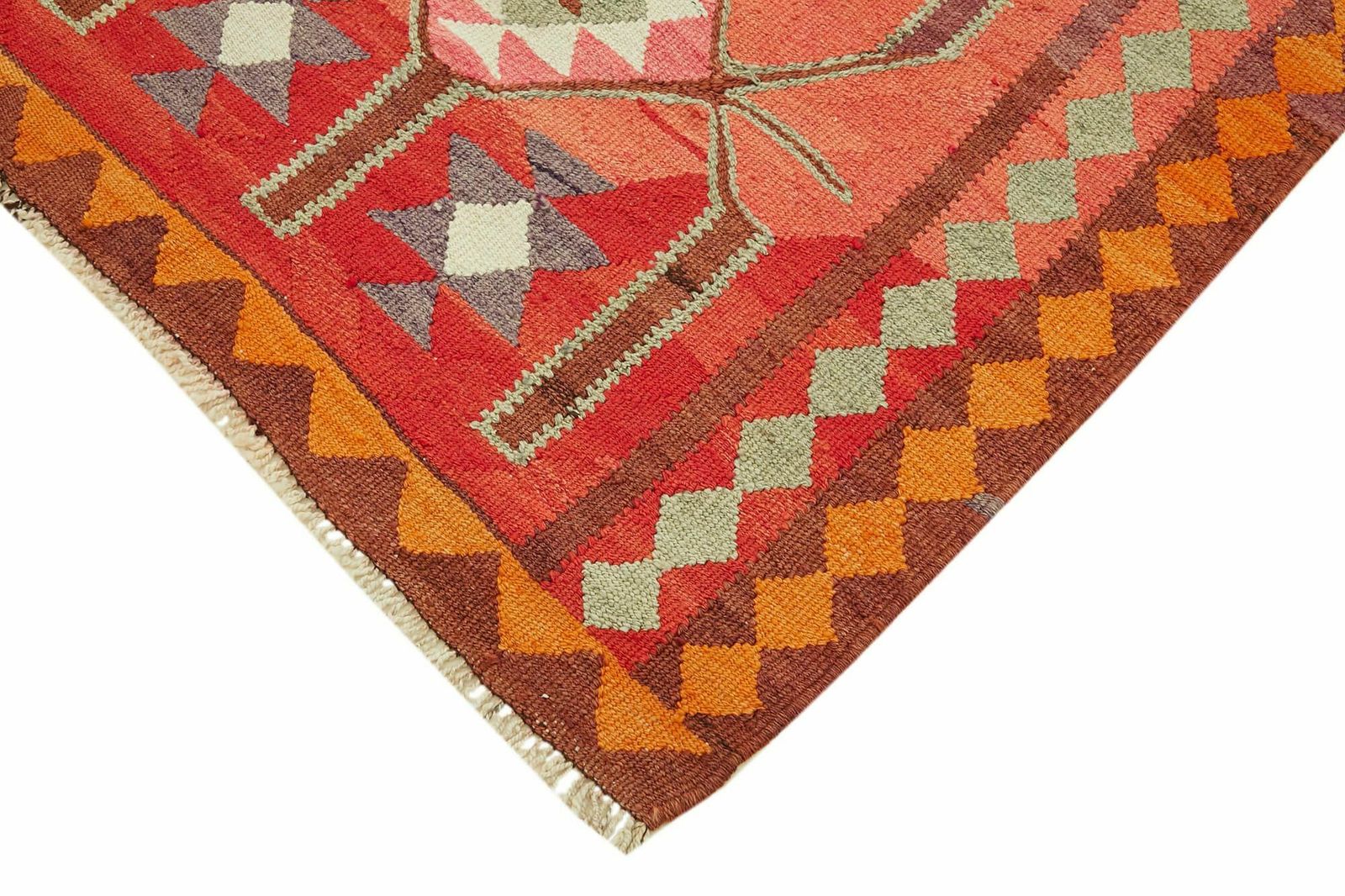 Handmade 355 X 105 Cm Multicolor Boho Runner Kilim Rugs photo buy