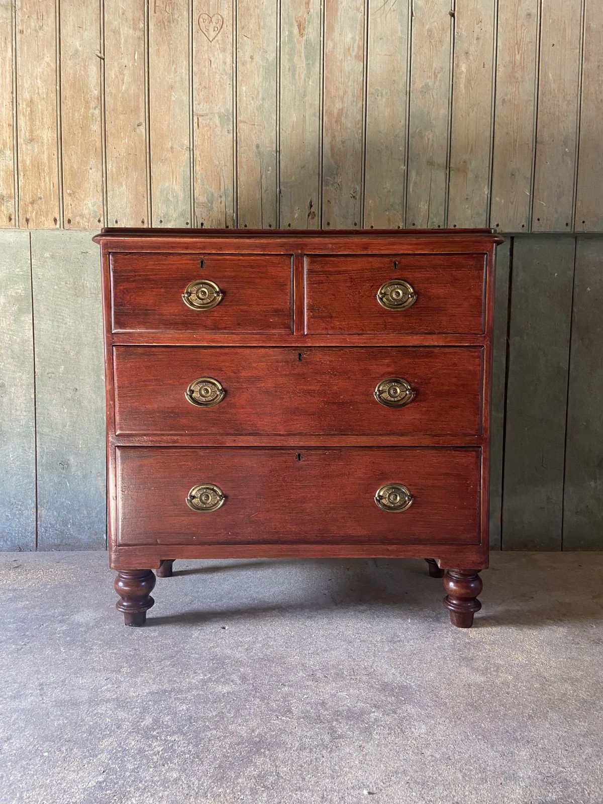 George IV Painted Pine Chest Of Drawers