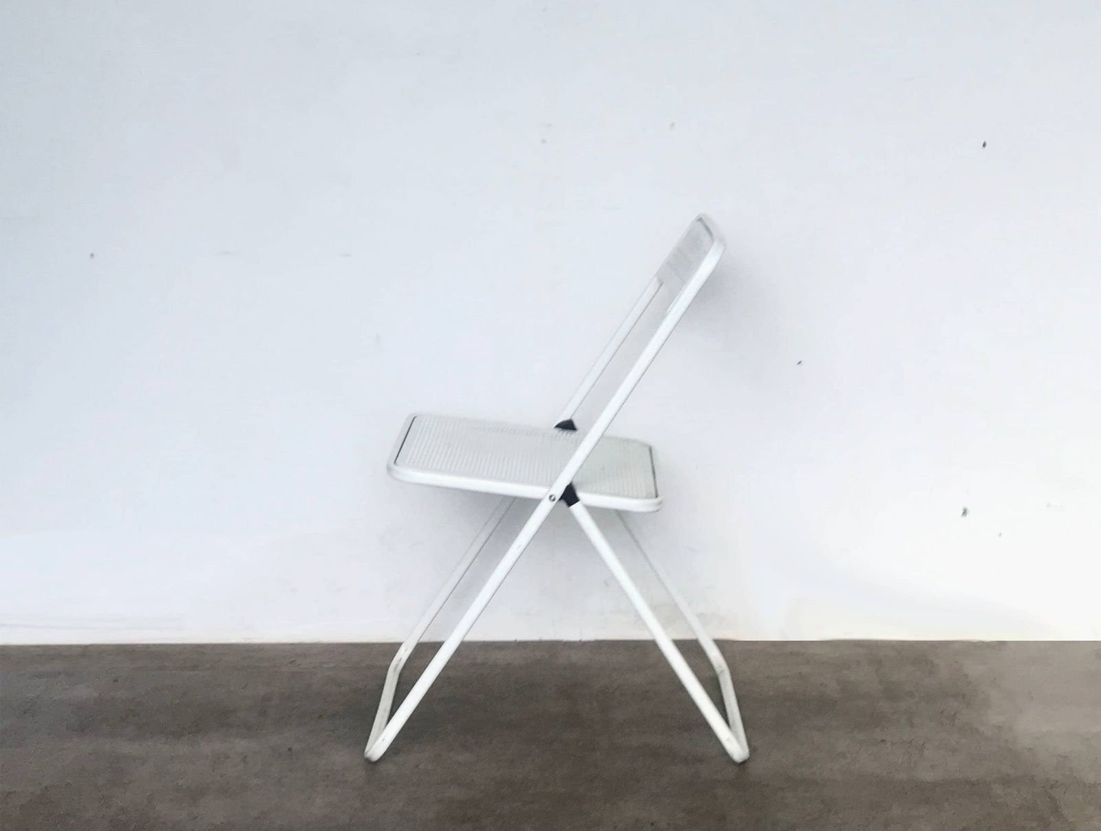Retro Mid Century Style White Metal Folding Ocassional / Desk Chair photo Furniture