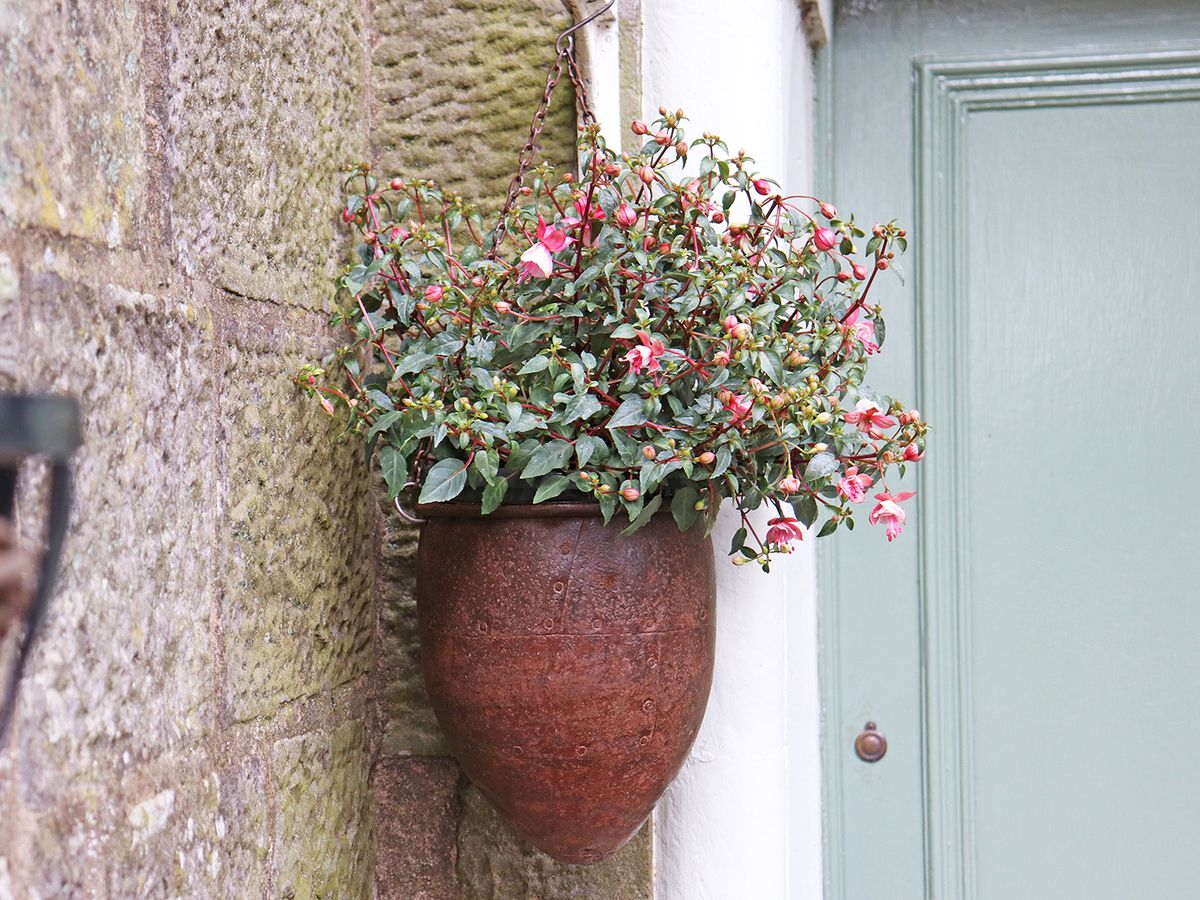 Vintage Metal Hanging Planter   Small