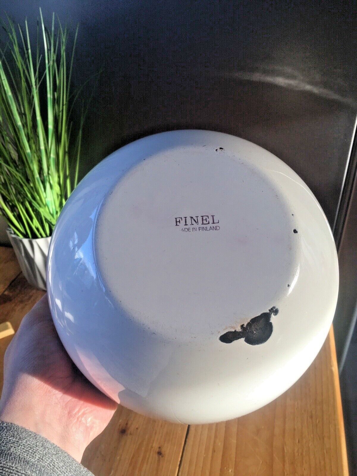 Mid Century 60's Enamel Finel Arabia Finland Sunflower Salad Bowl By Kaj Franck photo buy