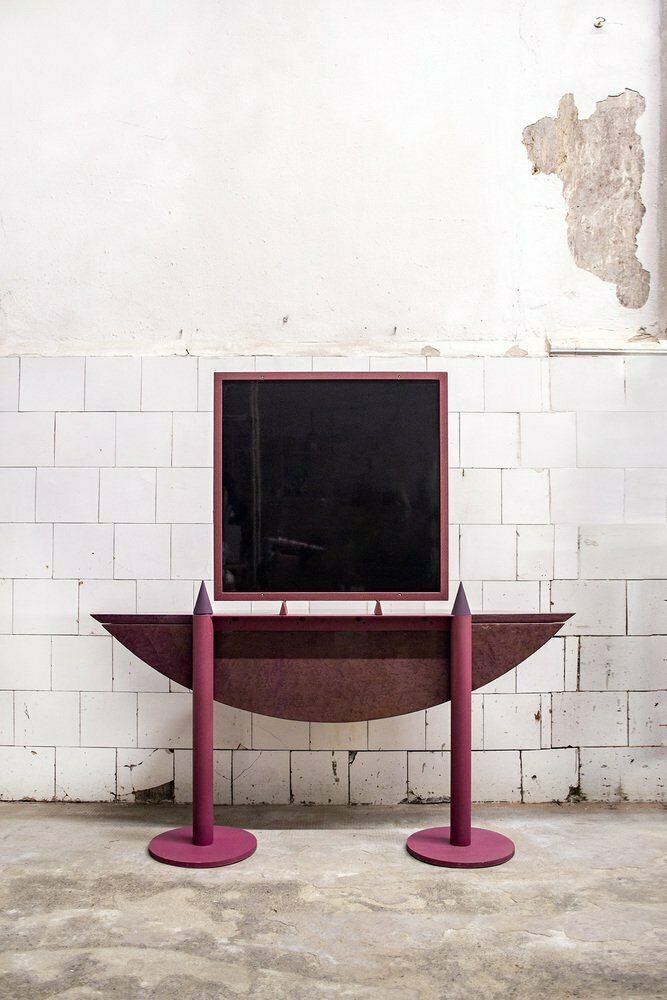 Postmodern Console With Mirror From Saporiti, Italy, 1980s photo for sale