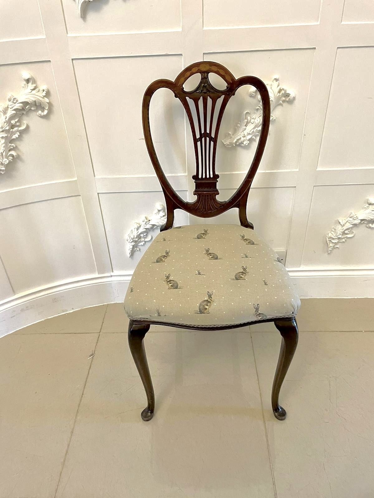 Pair Of Antique 19th Century Quality Mahogany Inlaid Side Chairs photo 1095.0