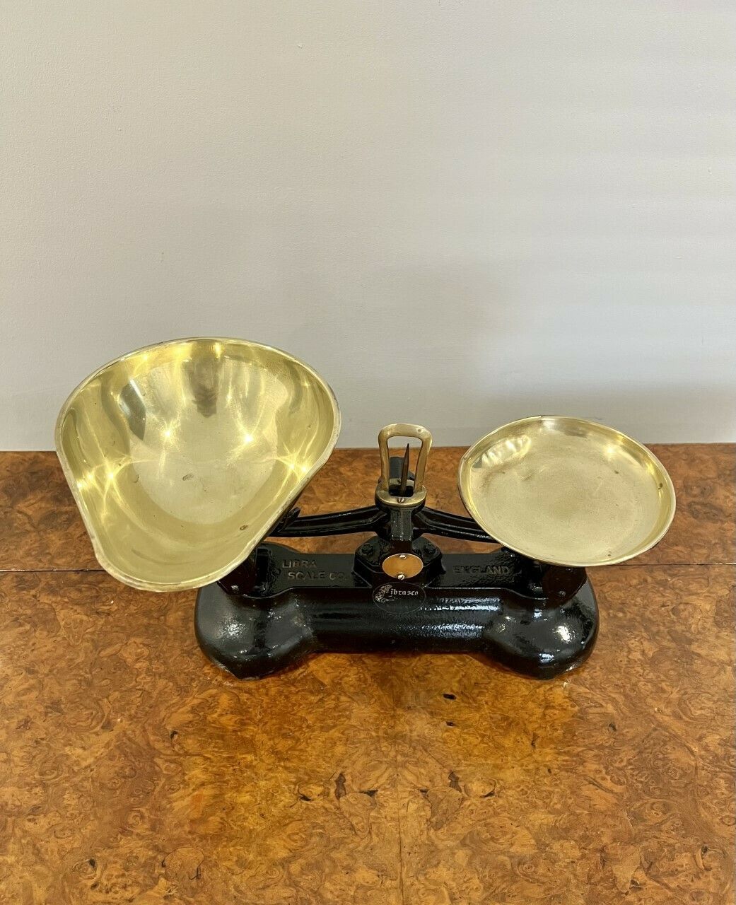 Set Of Brass And Iron Antique Kitchen Scales photo for sale
