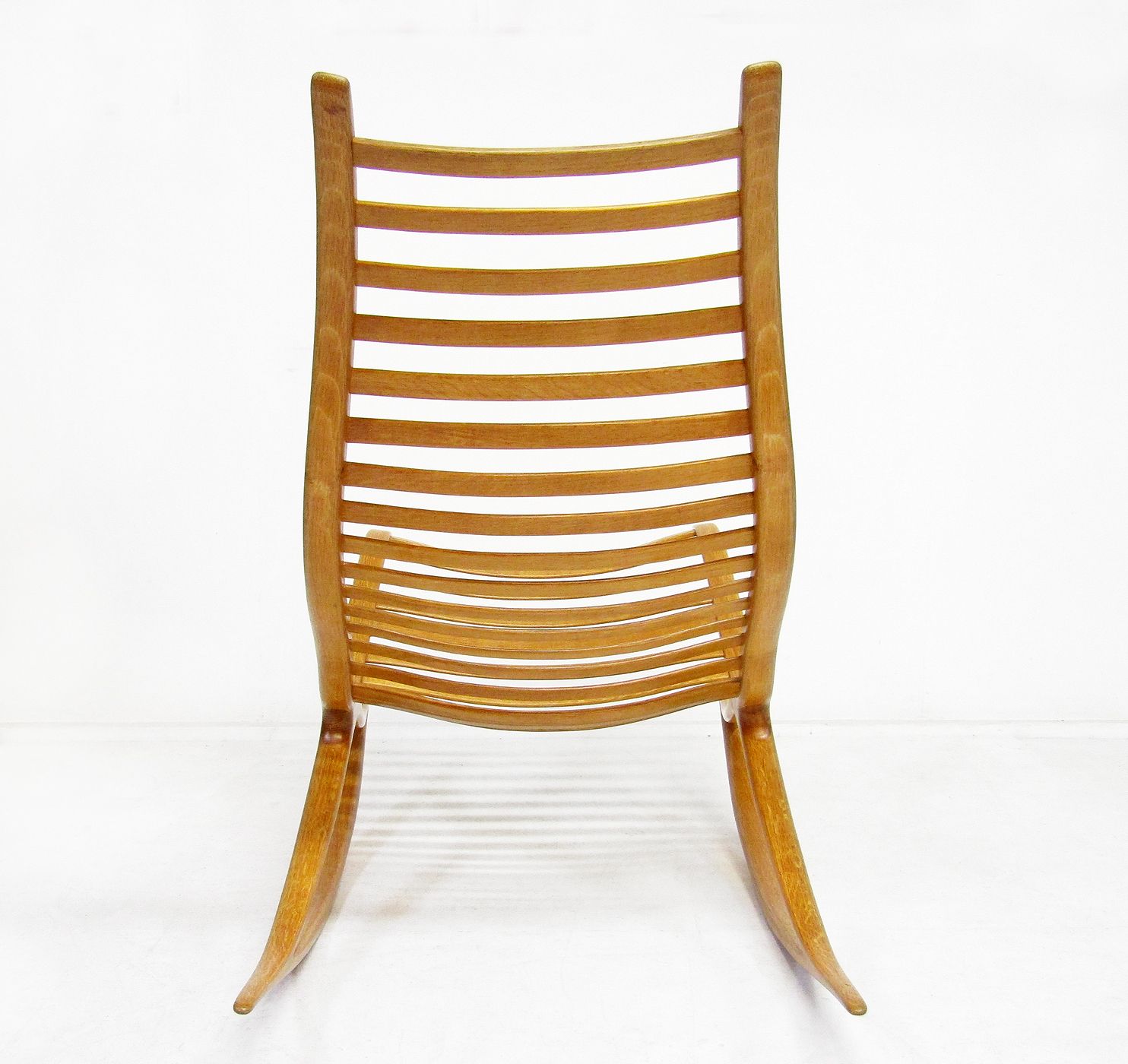 photo for sale Sculptural 1960s Wishbone Rocking Chair In Oak By Robin Williams