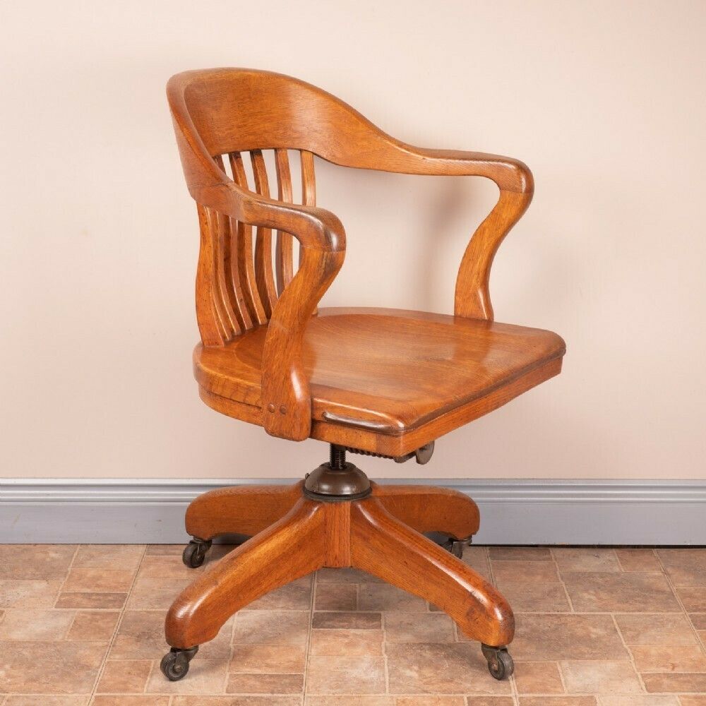 Oak Revolving Office Desk Chair photo 645.0