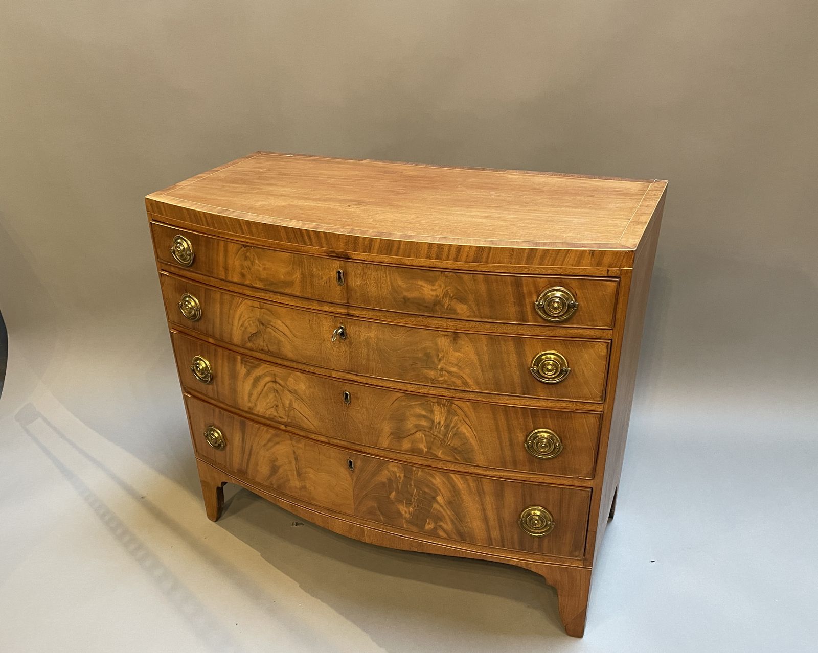 Regency Bow Front Chest Of Drawers