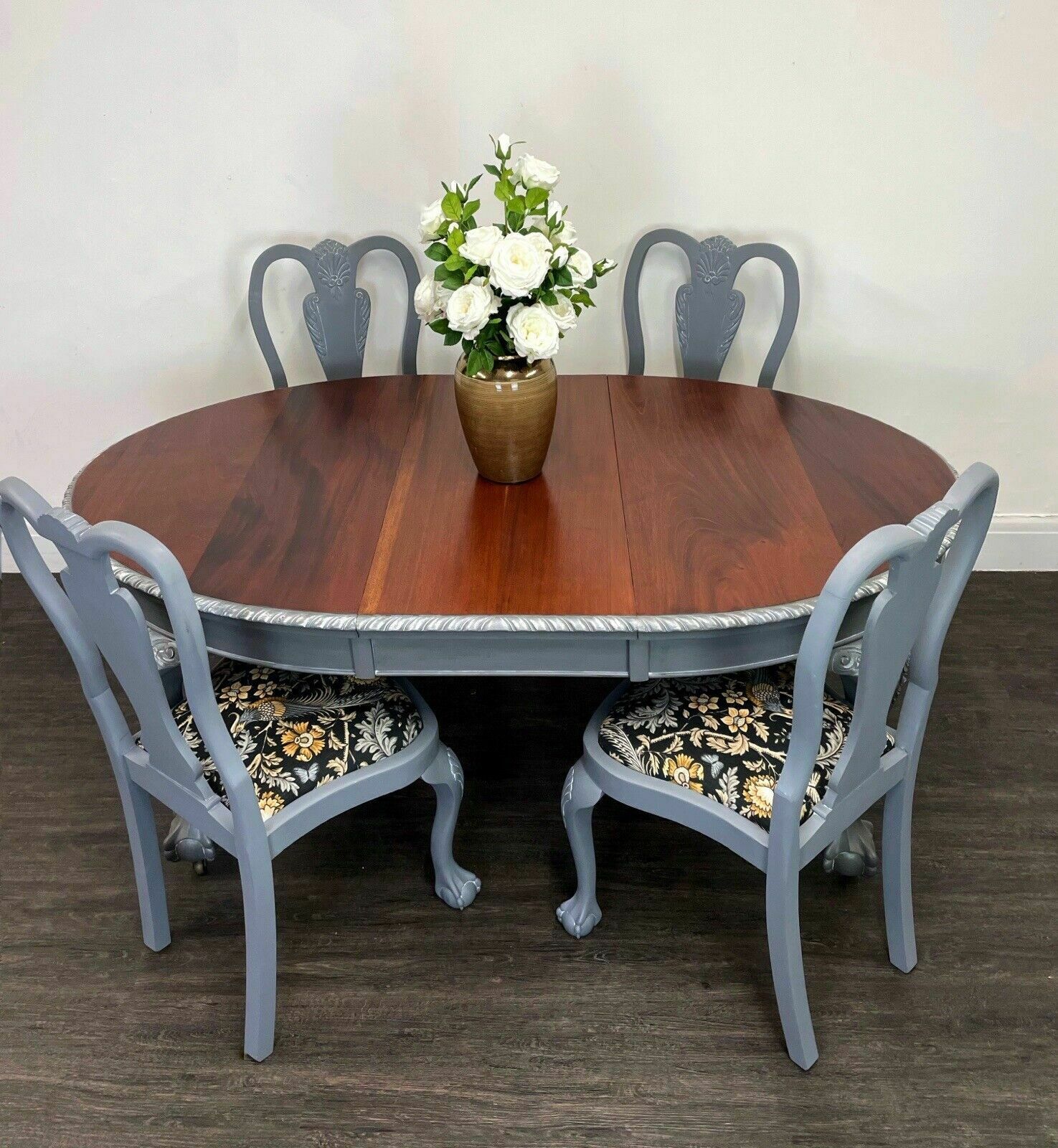 Victorian Extending Mahogany Claw And Ball Table And 4 Chairs photo for sale