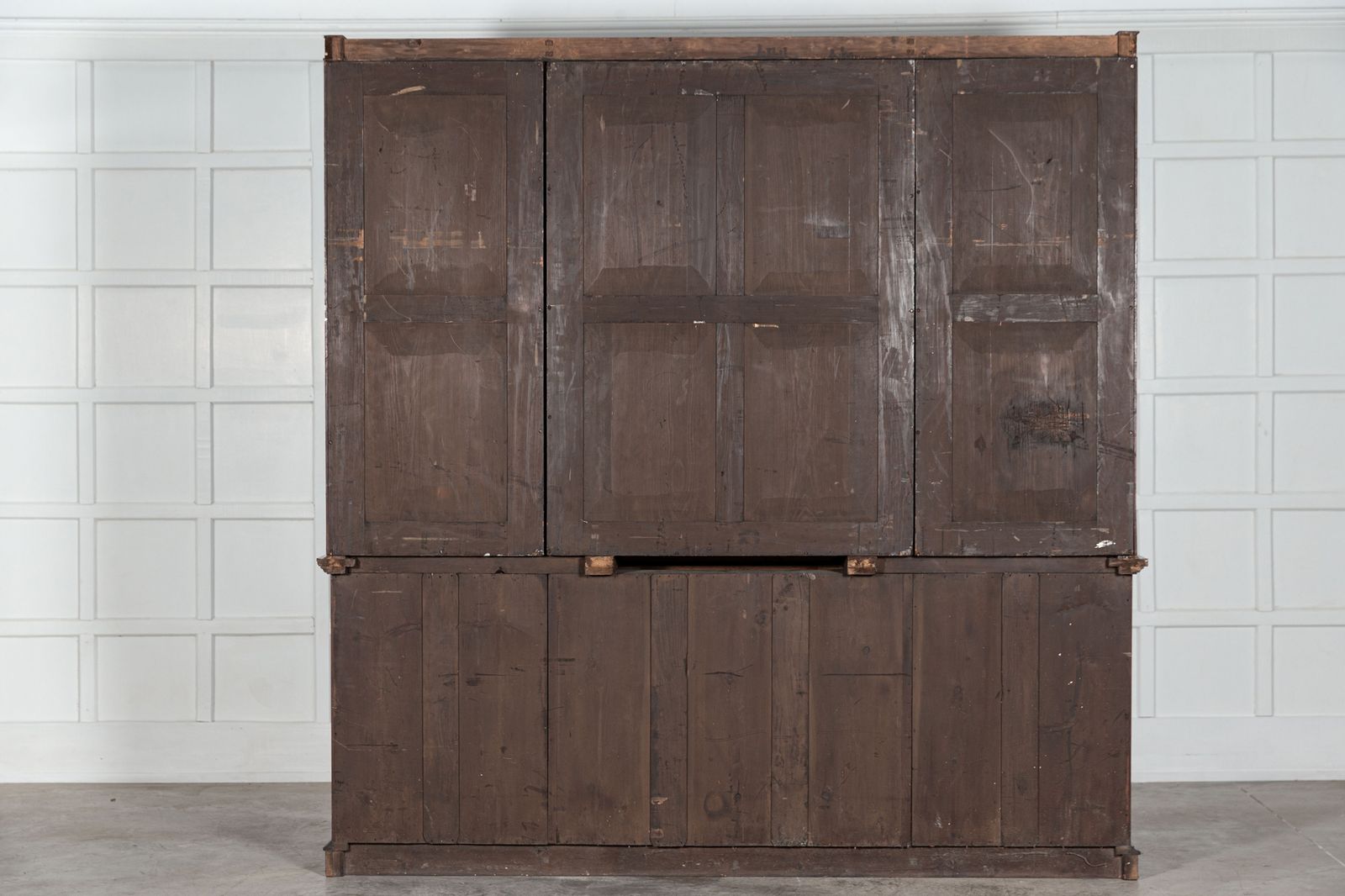 photo vintage Large 19thc English Mahogany Glazed Breakfront Bookcase