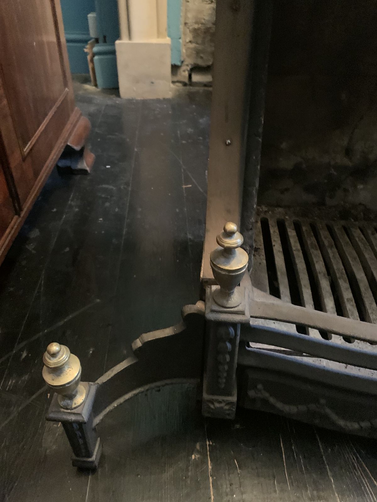 A George 11 Style Brass And Iron Fire Basket photo furniture