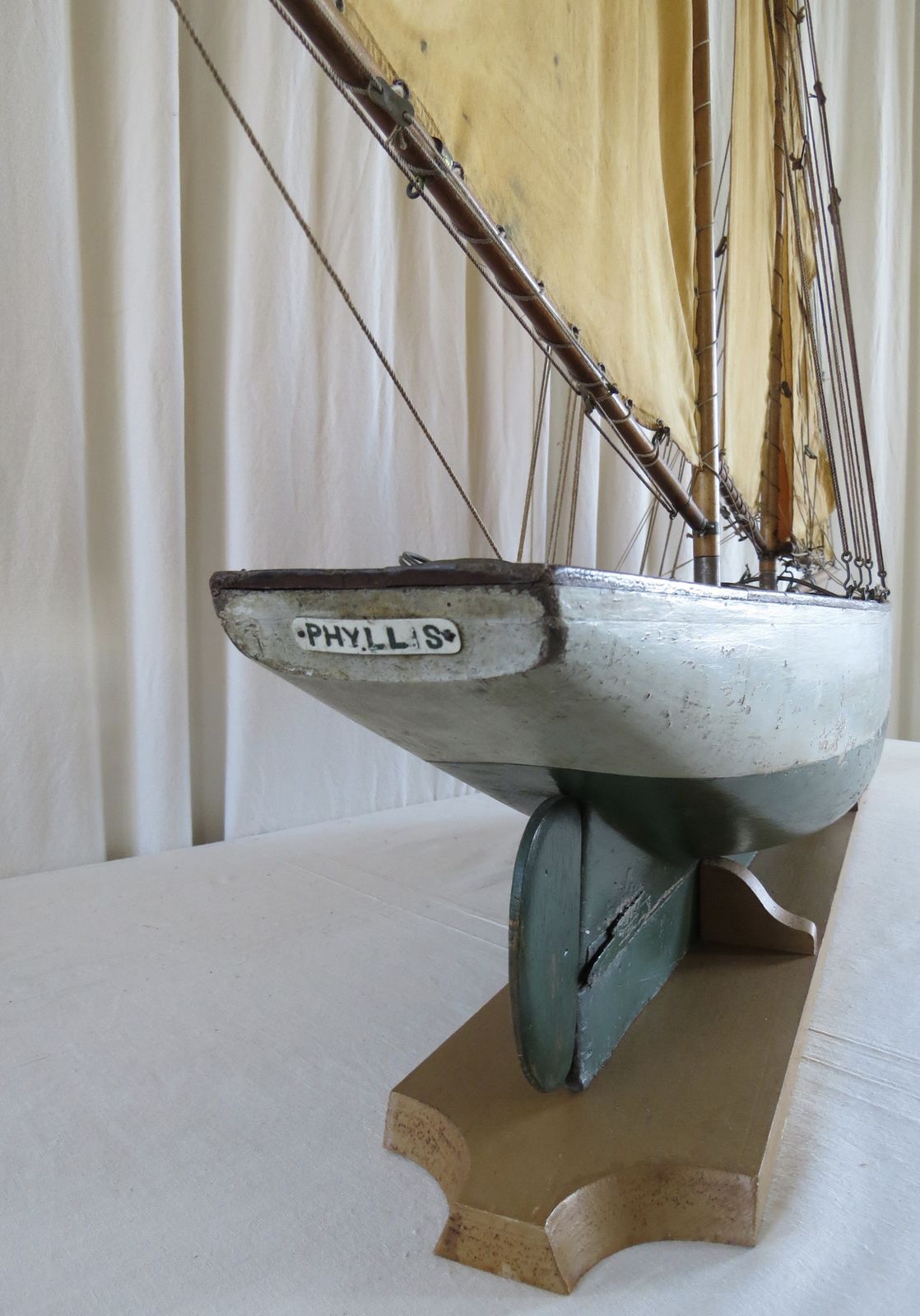 photo for sale Model Pond Yacht / Pilot Cutter Sailing Yacht, Late 19th Century.