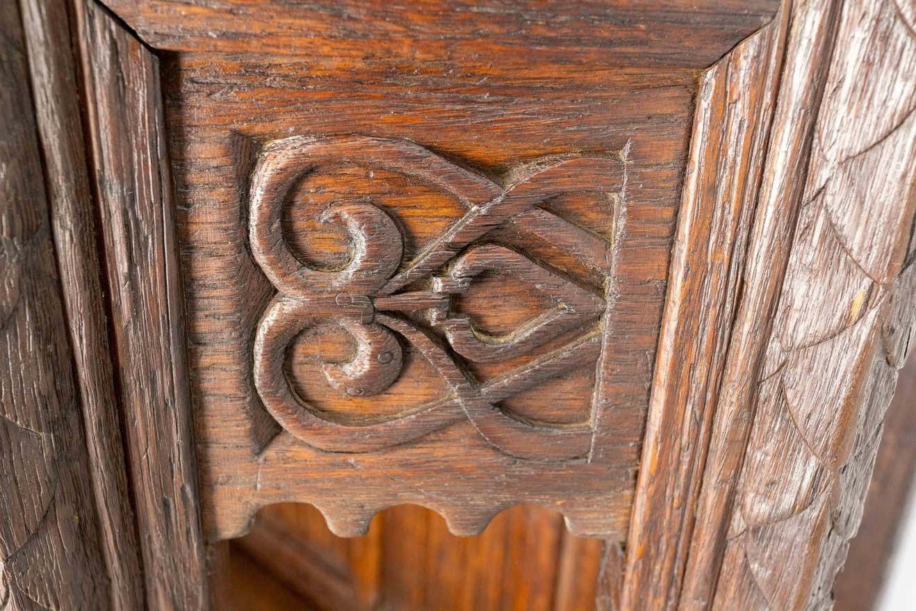 photo for sale Neogothic Vitrine Oak And Glass, French, Circa 1920