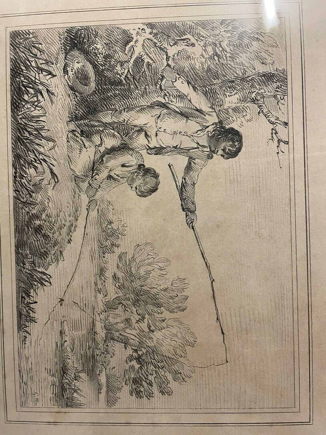 George Morland Ultra Rare Soft Etching Two Boys Fishing Published By John P Thompson From Morland Sketch Book photo Art