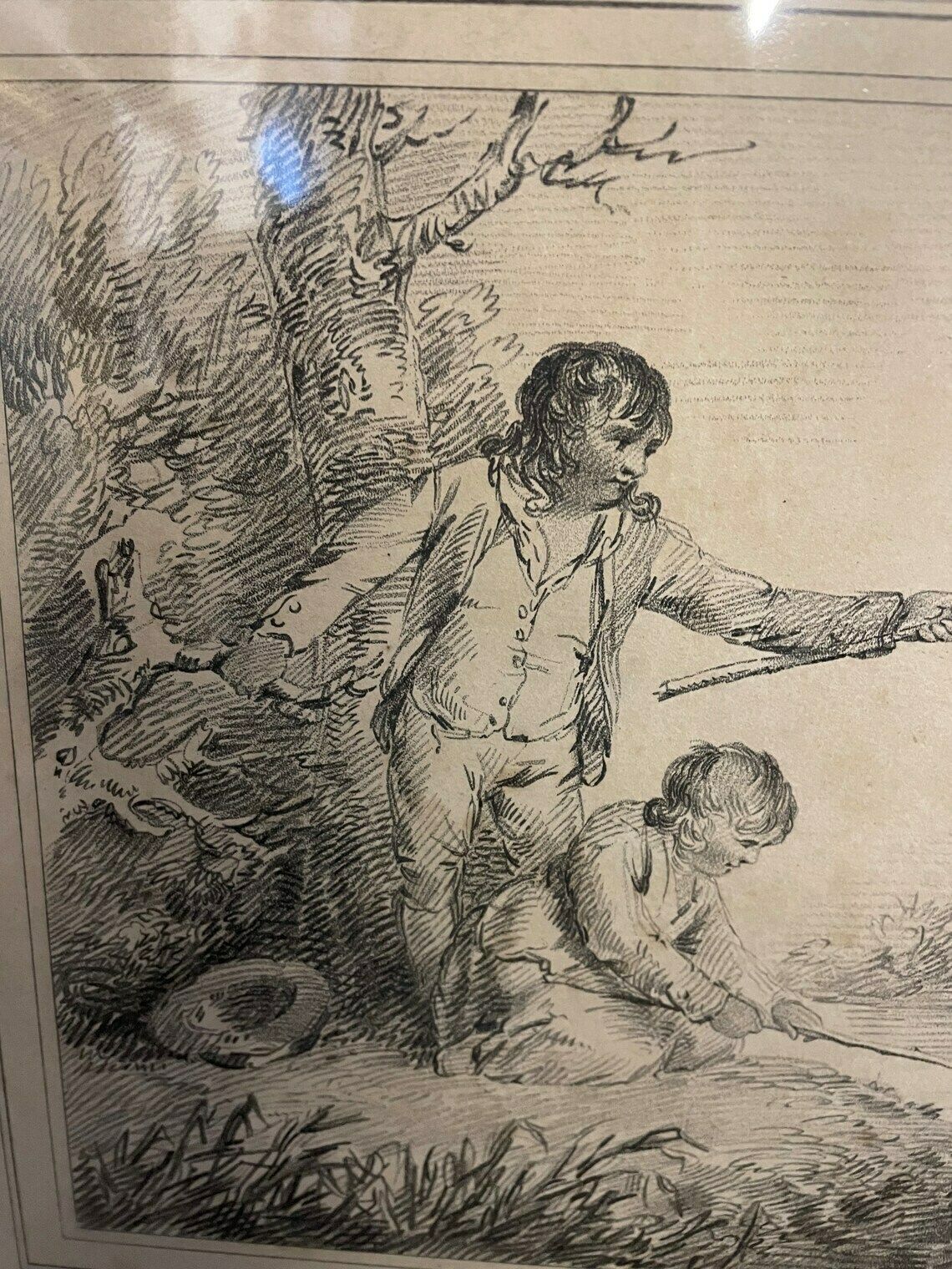 George Morland Ultra Rare Soft Etching Two Boys Fishing Published By John P Thompson From Morland Sketch Book photo buy