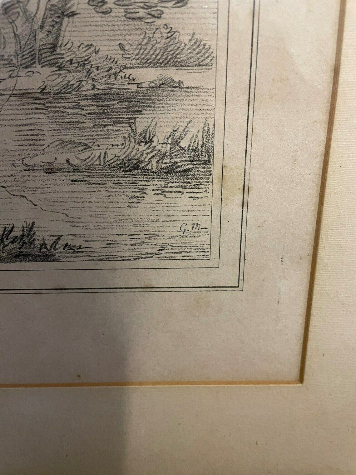 George Morland Ultra Rare Soft Etching Two Boys Fishing Published By John P Thompson From Morland Sketch Book photo vintage