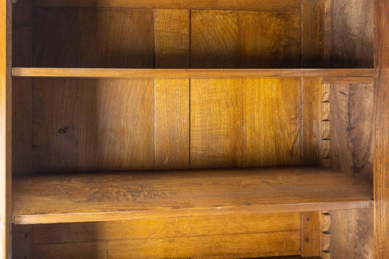 French Louis Philippe Walnut Library Book Armoire With Secret Drawer, Circa 1840 photo vintage