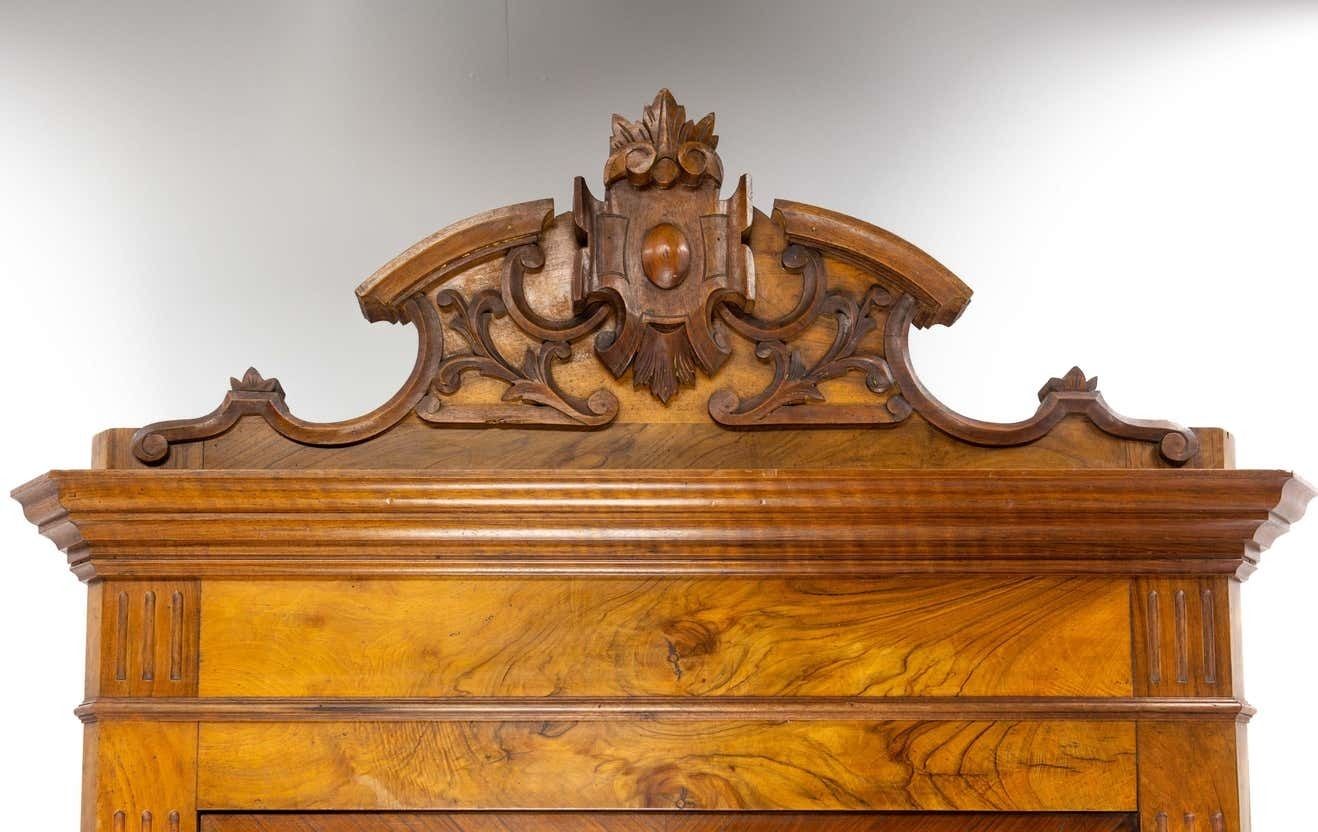 photo for sale French Louis Philippe Walnut Library Book Armoire With Secret Drawer, Circa 1840