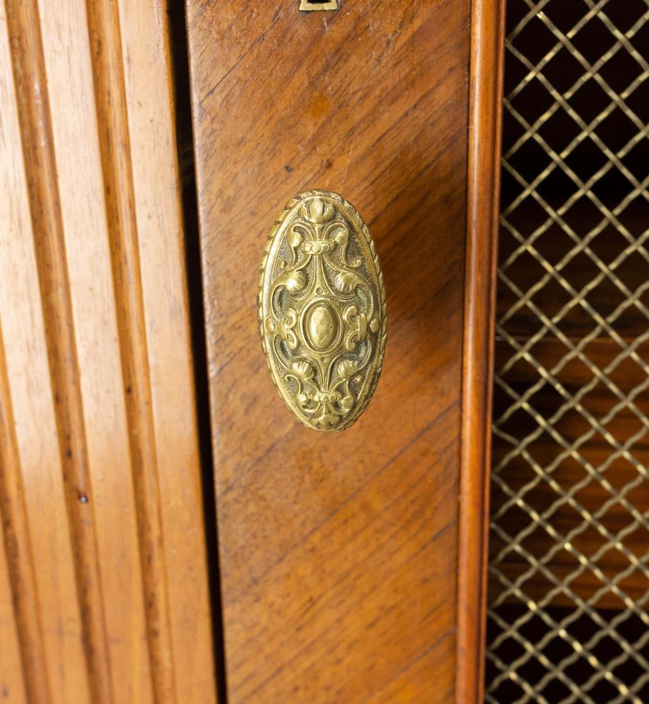 photo vintage French Louis Philippe Walnut Library Book Armoire With Secret Drawer, Circa 1840