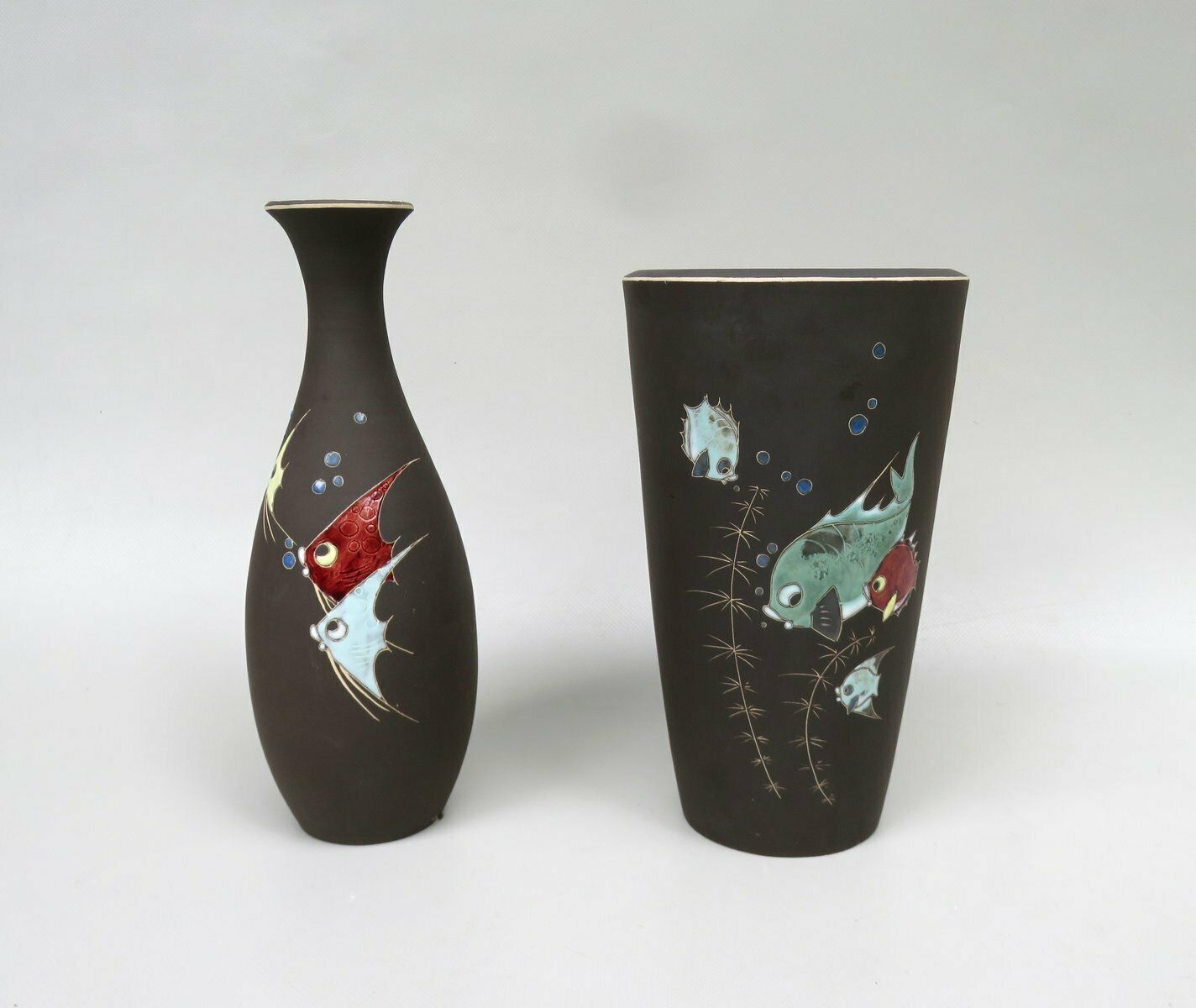 Flower Vases "Gazelles" And "Fishes" From Kiechle Ceramics 1950s Set Of 3 photo furniture