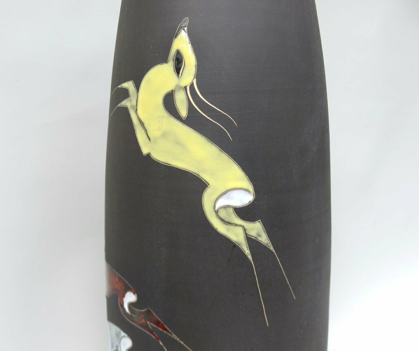 Flower Vases "Gazelles" And "Fishes" From Kiechle Ceramics 1950s Set Of 3 photo vintage