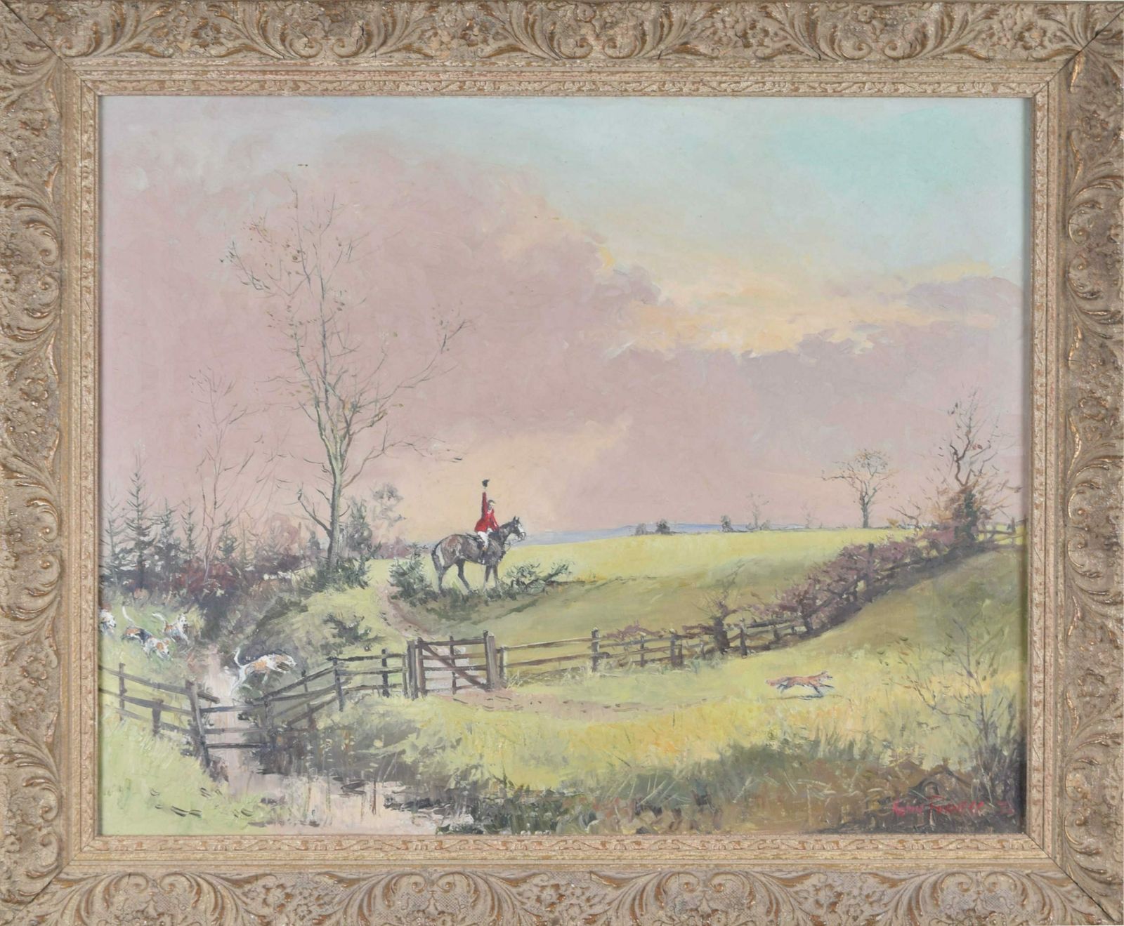 The 3 O’clock Fox Bedburn Raby Hunt Foxhunting Oil Painting By Robin Furness photo Art