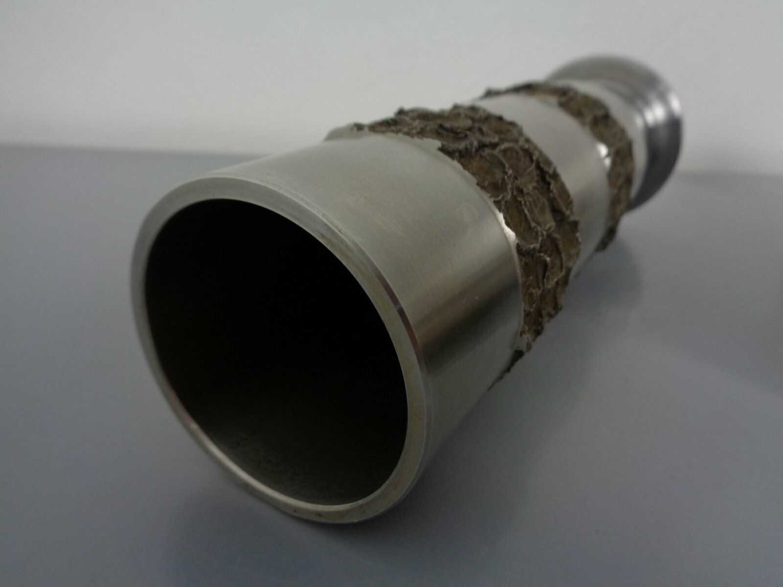 photo for sale Brutalist German Vases In Stainless Steel, 1960s, Set Of 2