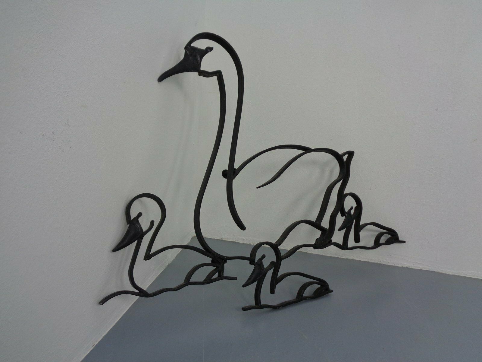 Large Cast Iron Swan Family, Germany, 1960s photo buy