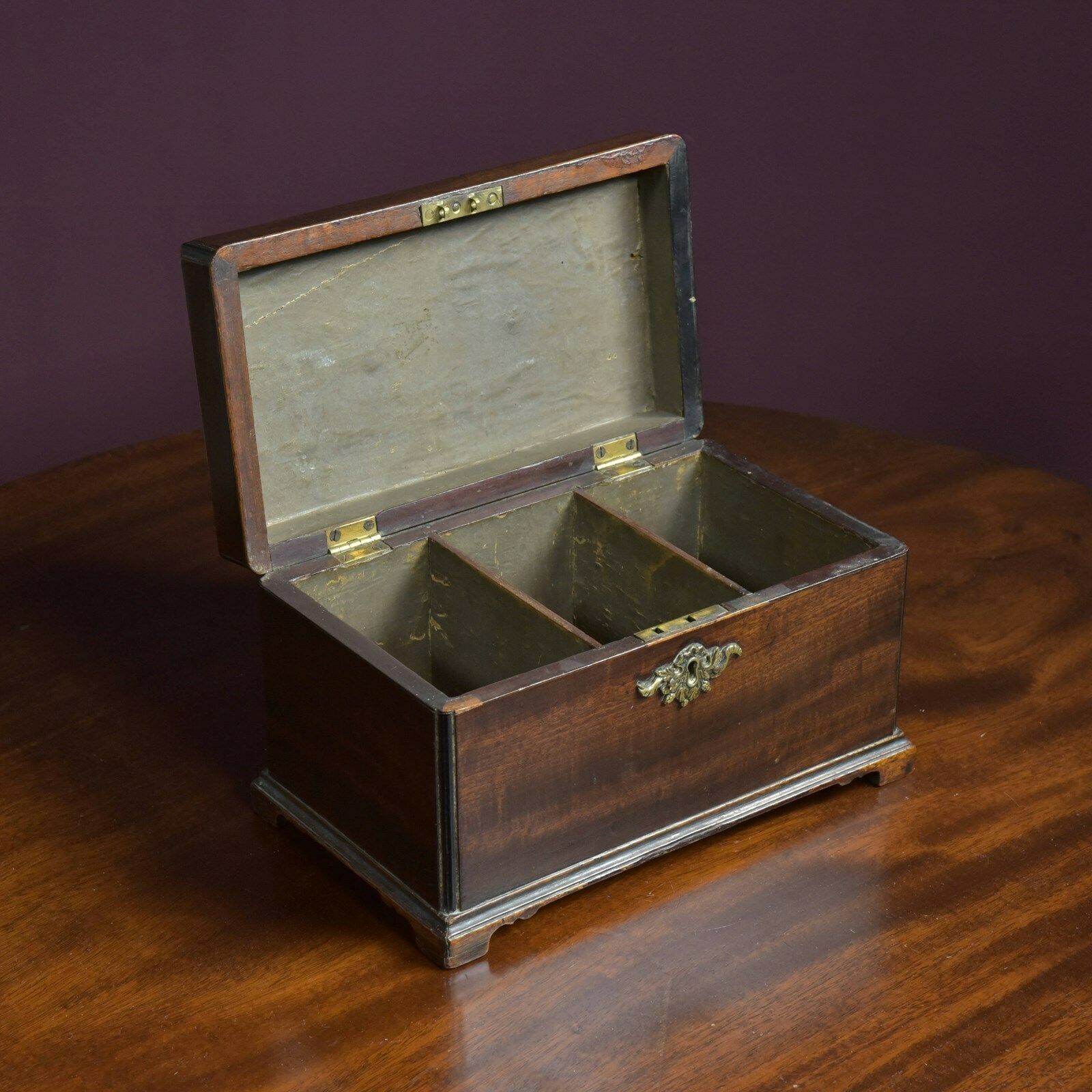 Georgian Tea Caddy An Attractive Antique Mahogany George III Tea Caddy Chest photo Furniture