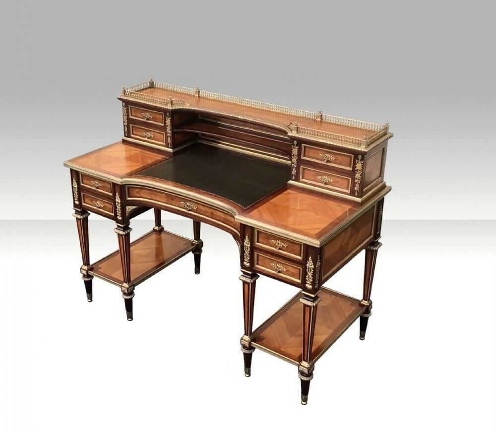 Important Antique French Kingwood Desk By Jean Werner photo furniture
