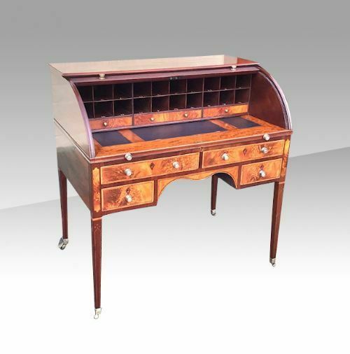George III Hepplewhite Period Inlaid Mahogany Tambour Estate Writing Desk photo buy