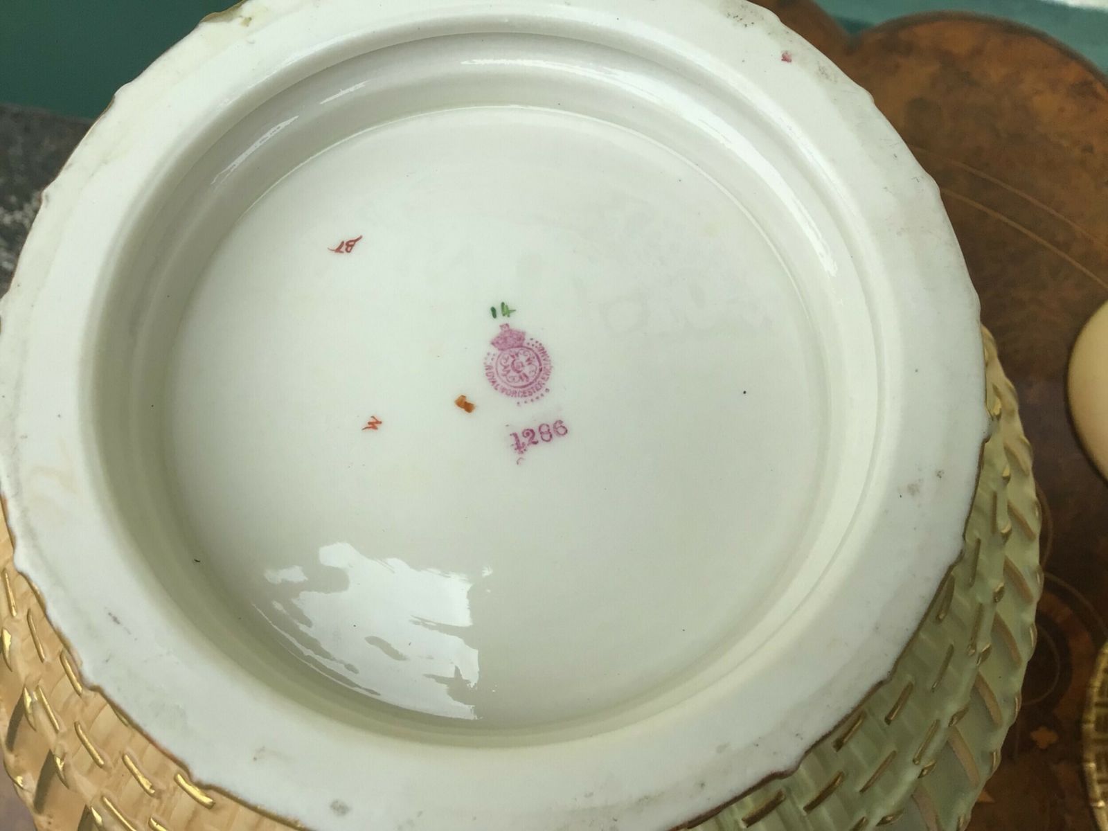 Large Royal Worcester Blush Ivory Pot Pourri Vase photo buy