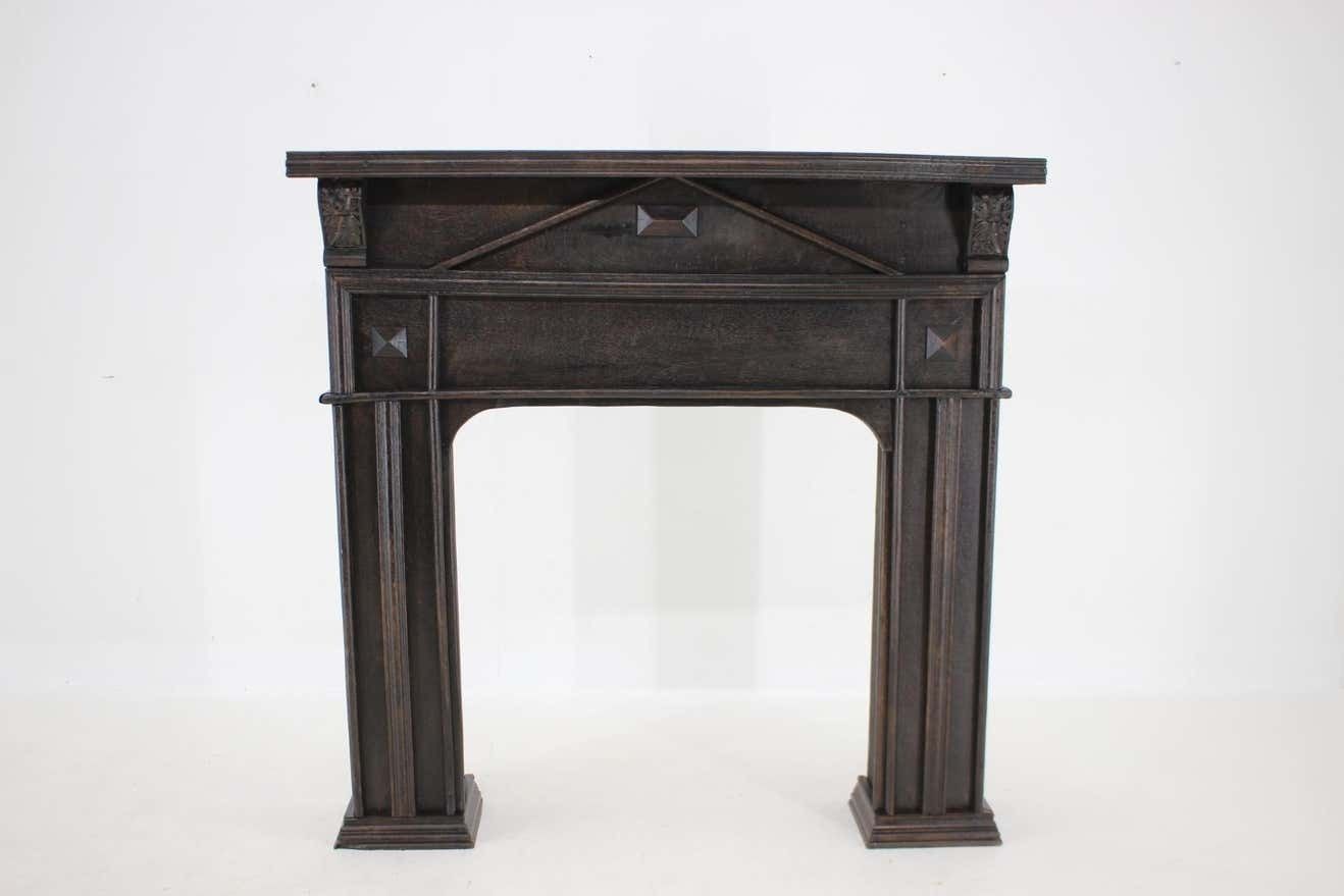 Antique Oak Fireplace Mantel, 1950s photo furniture