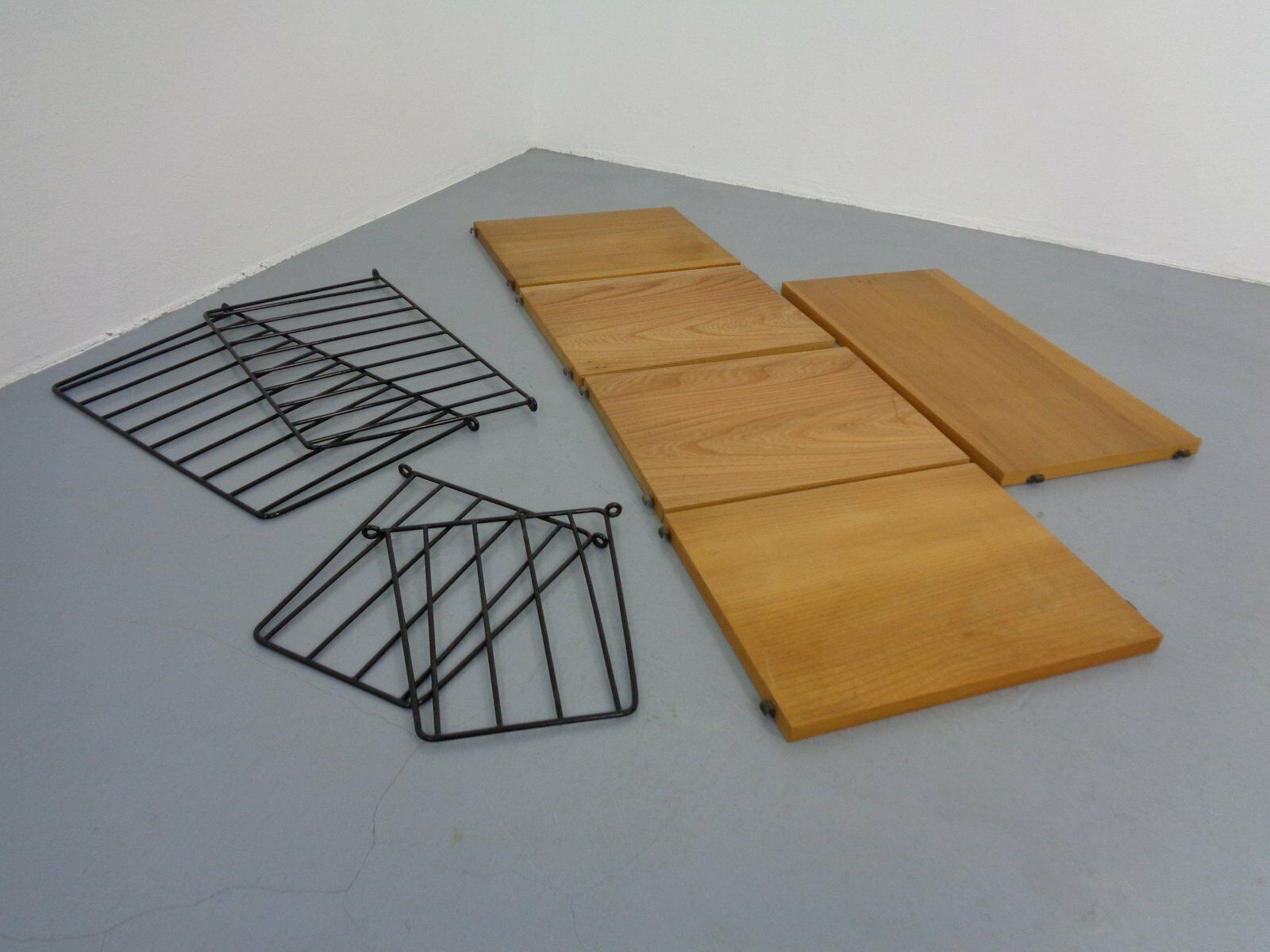 photo vinterior Swedish Ash And Metal Wall Unit By Kajsa & Nils Nisse Strinning For String, 1950s, Set Of 9