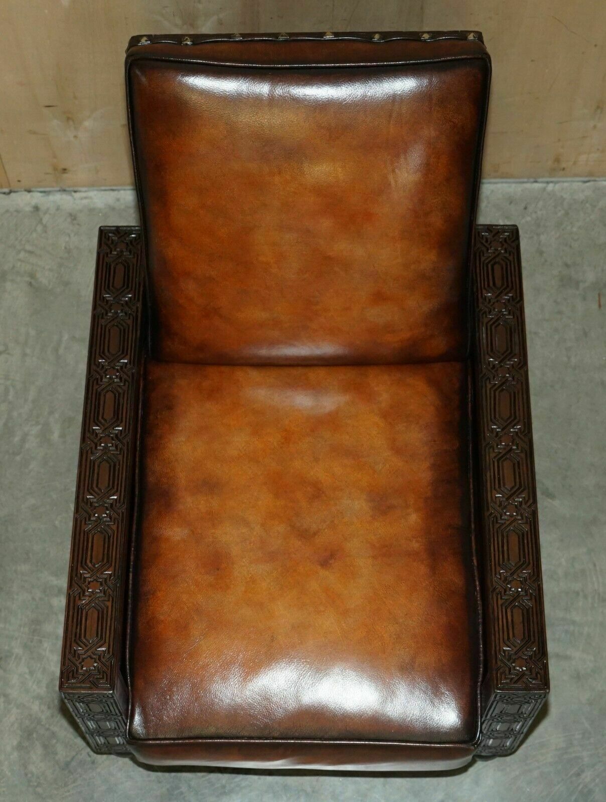 Fine Pair Of Fully Restored Antique Art Deco Armchairs Hand Carved Carved Panels photo vinterior