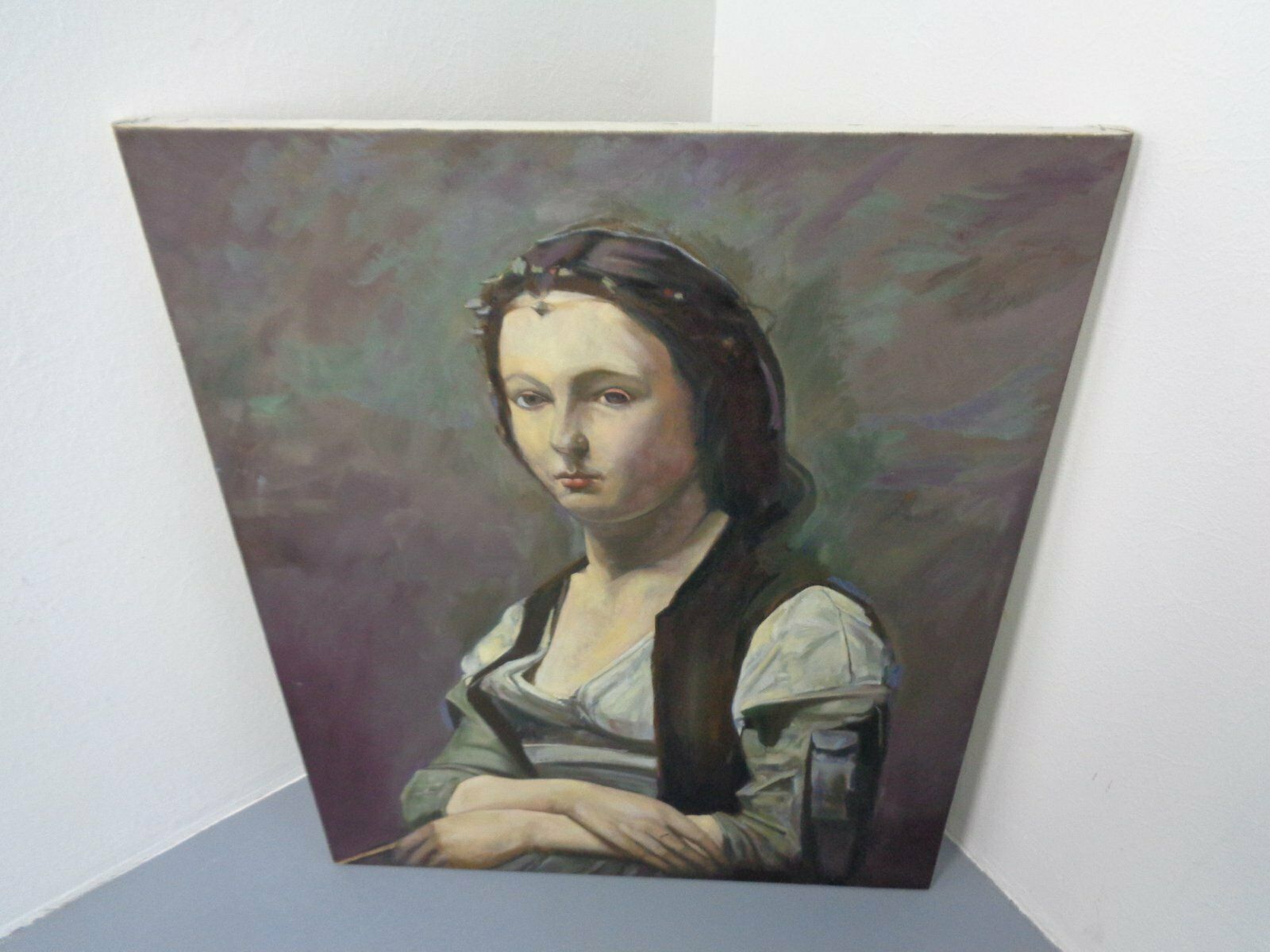 photo furniture Fred Neumann After Jean Baptiste Camille Corot, The Woman With The Pearl, 1980s, Oil On Canvas