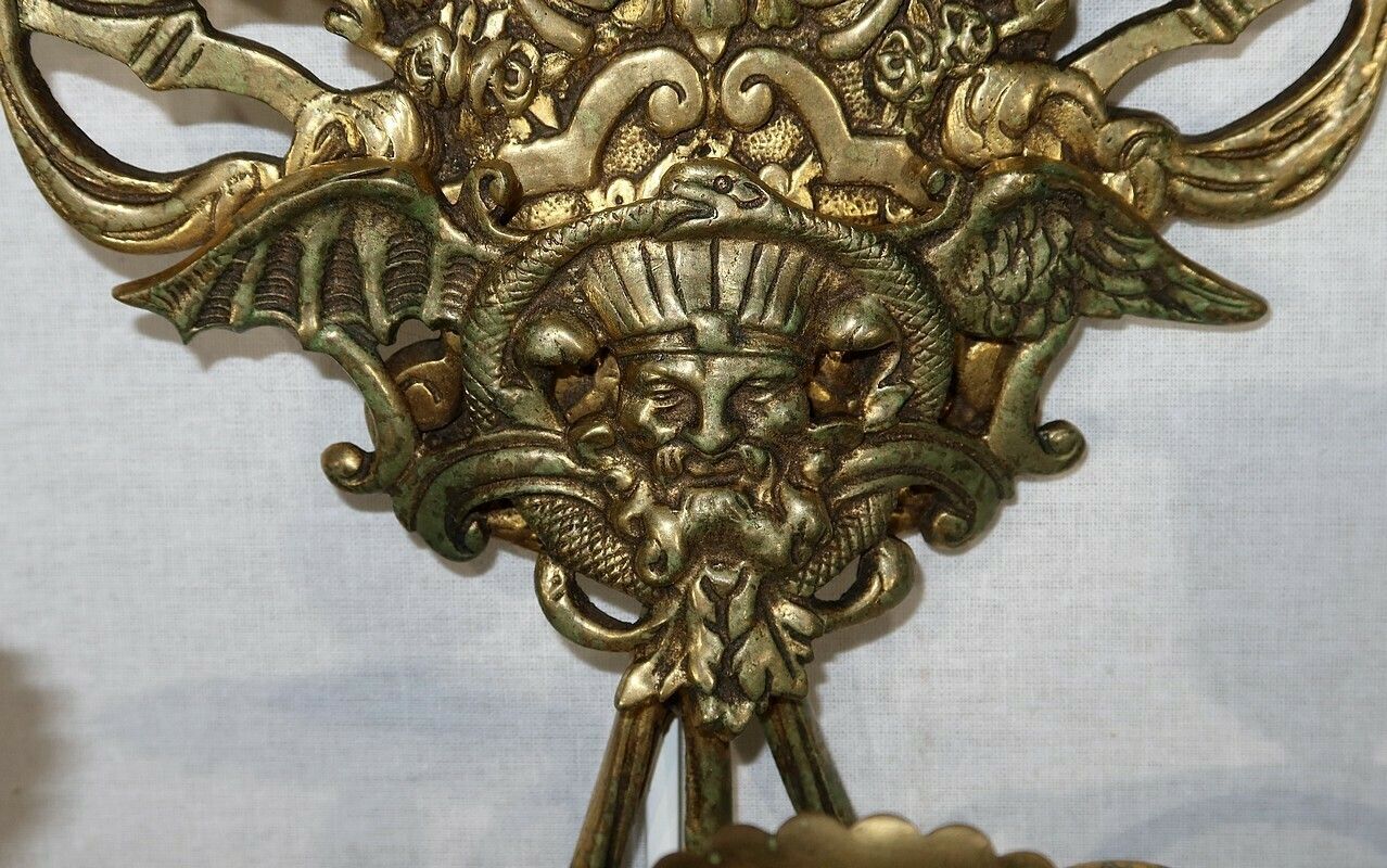 photo vinterior Important Pair Of Wall Lights With 3 Branches In Gilded Bronze, Napoleon III   Mid 19th Century