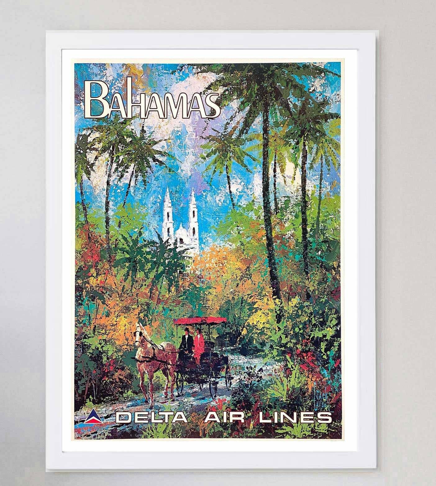 The Bahamas   Delta Air Lines Original Vintage Poster photo for sale