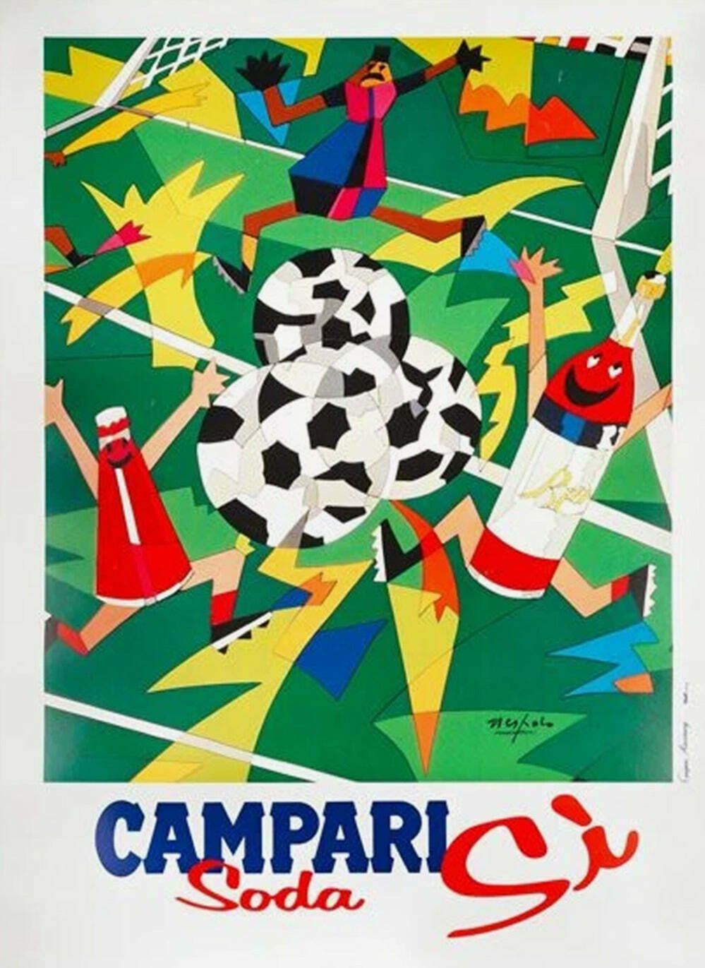 Original Vintage Poster Campari Soda   Italy 90 Si