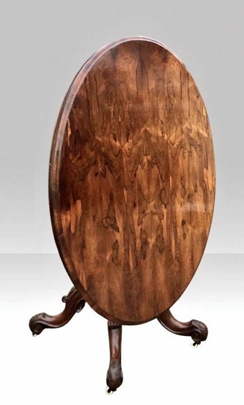 Antique Early Victorian Oval Rosewood Centre Pedestal Hall,Breakfast Loo Table photo furniture