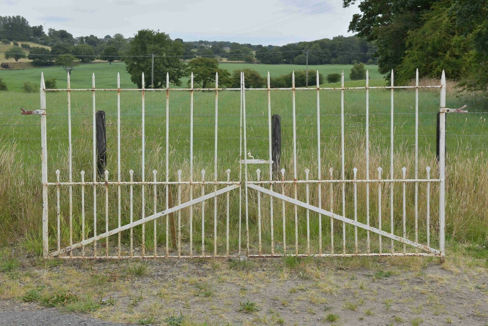 Home Fixtures Antique Iron Driveway Gates, 1800s photo