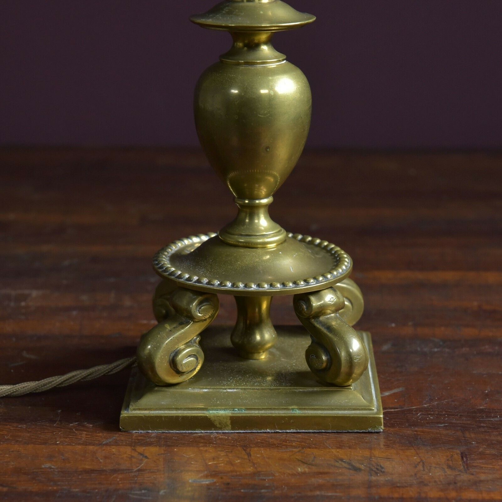 Edwardian Cast Brass Lamp, 1900s photo Lighting